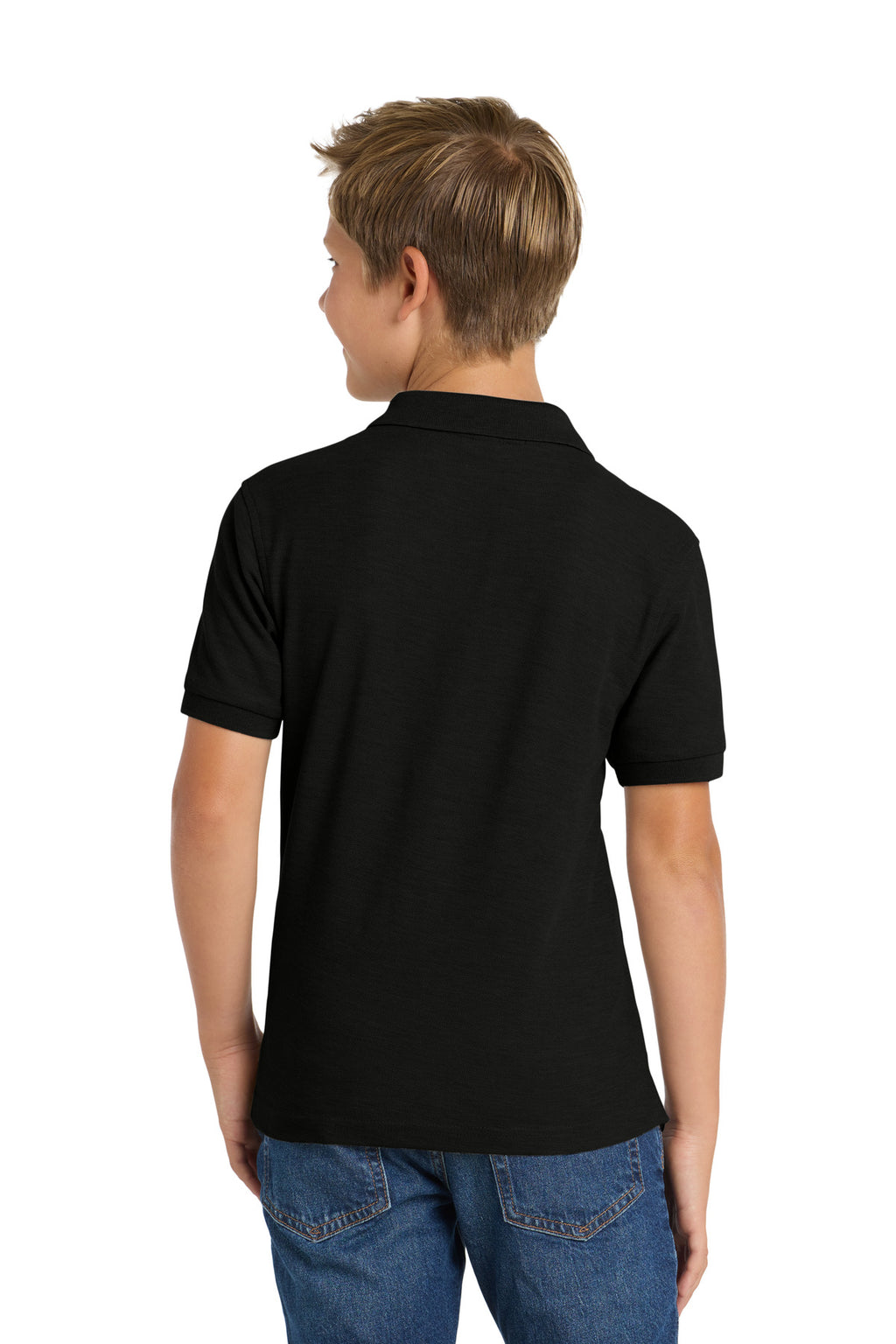 Port Authority Youth Silk Touch Polo. Y500 - Black - back