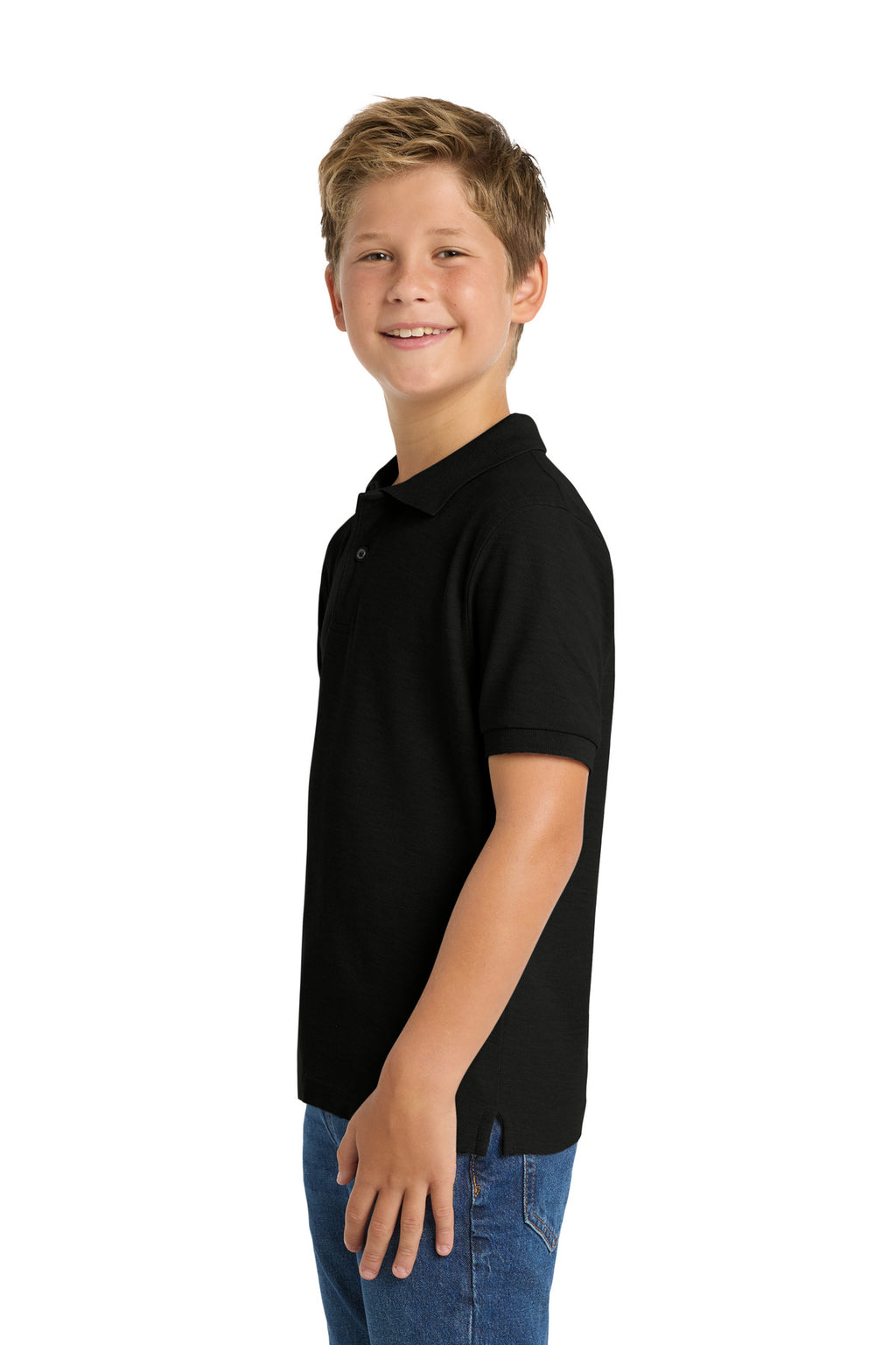Port Authority Youth Silk Touch Polo. Y500 - Black - side