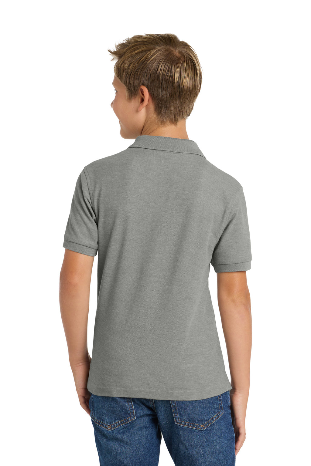Port Authority Youth Silk Touch Polo. Y500 - Cool Grey - back
