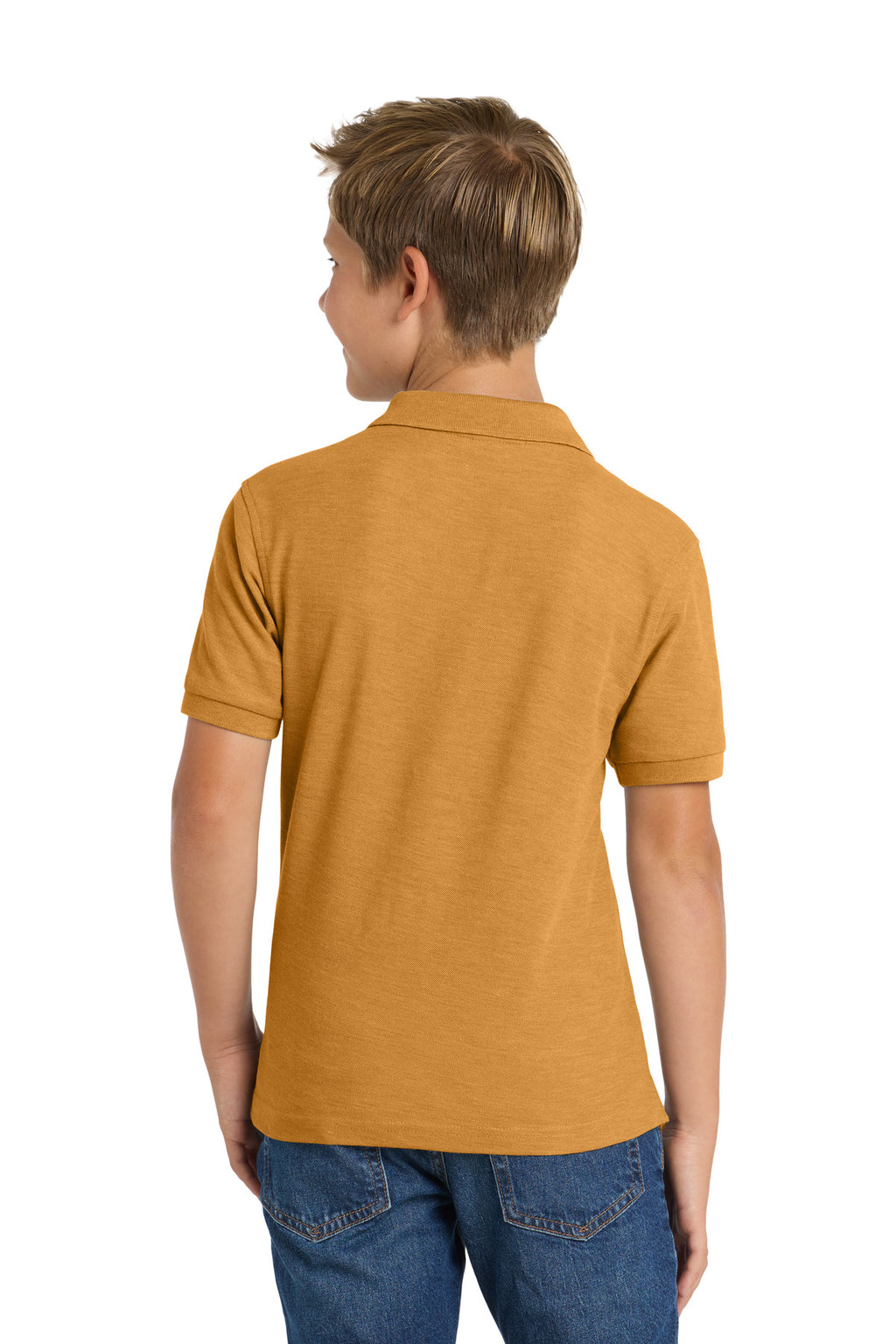 Port Authority Youth Silk Touch Polo. Y500 - Gold - back