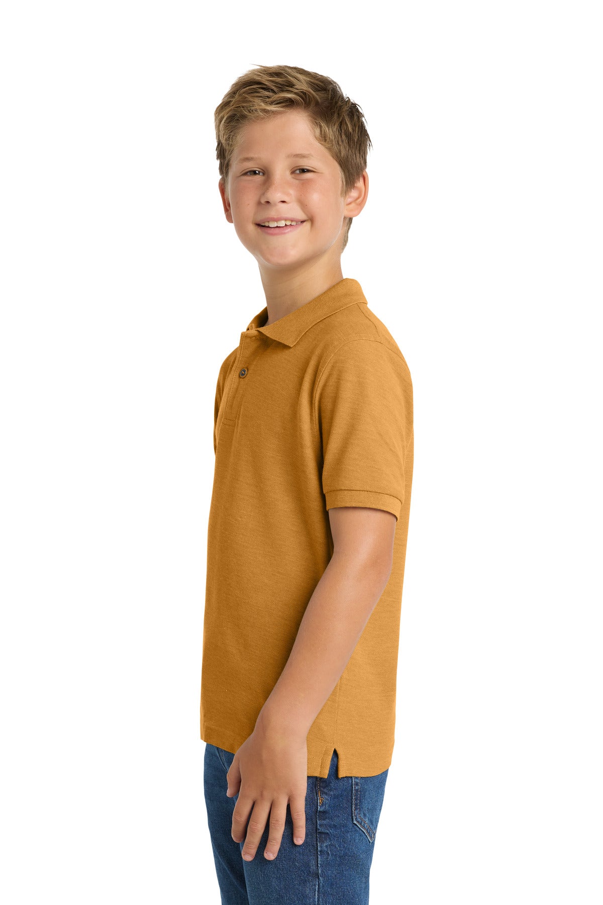 Port Authority Youth Silk Touch Polo. Y500 - Gold - side