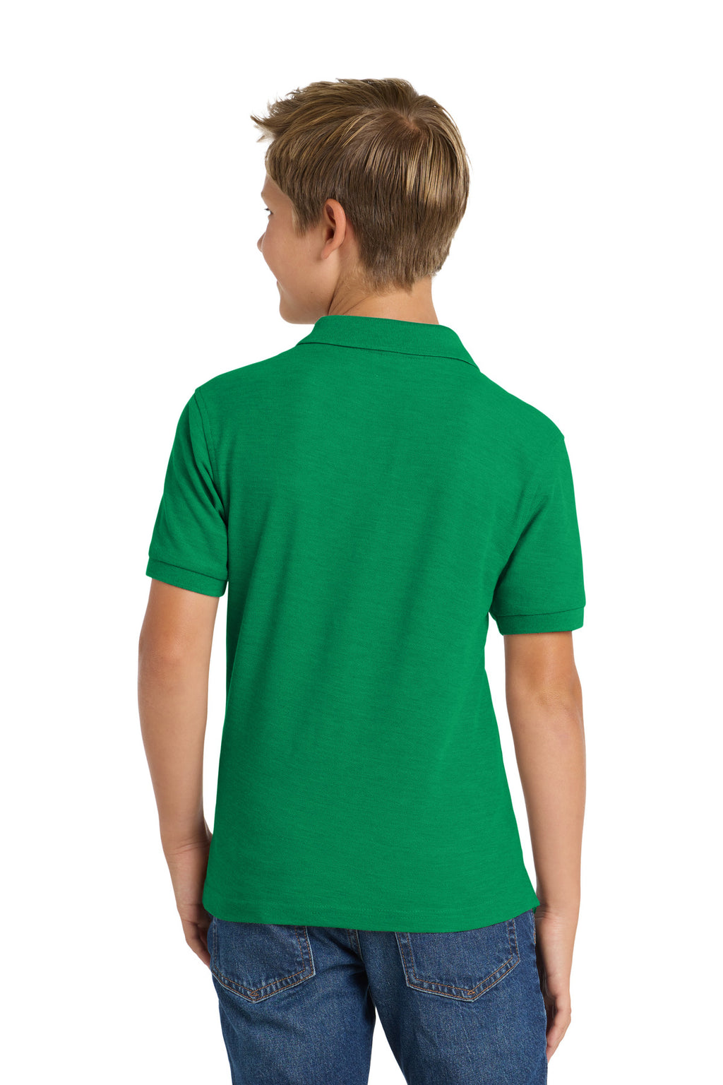 Port Authority Youth Silk Touch Polo. Y500 - Kelly Green - back
