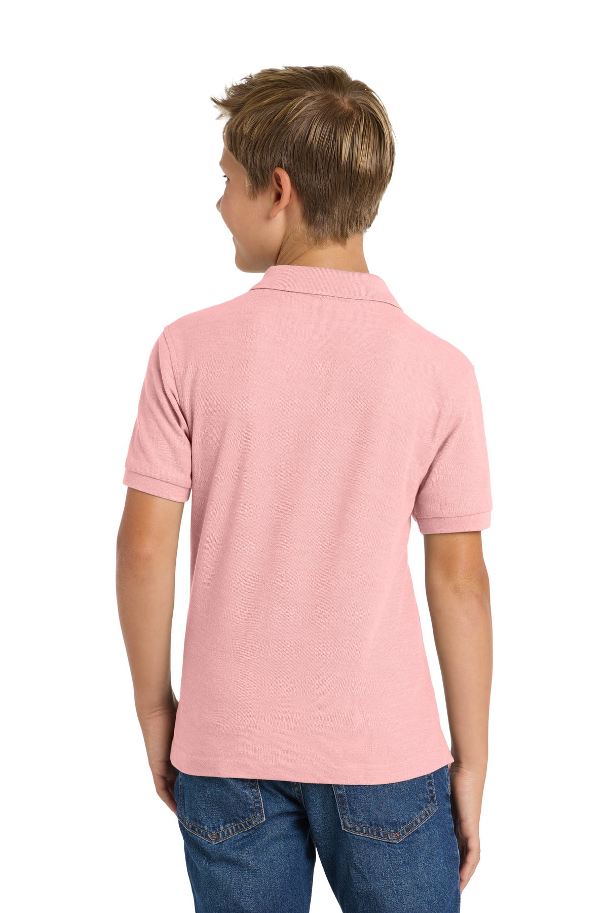 Port Authority Youth Silk Touch Polo. Y500 - Light Pink - back