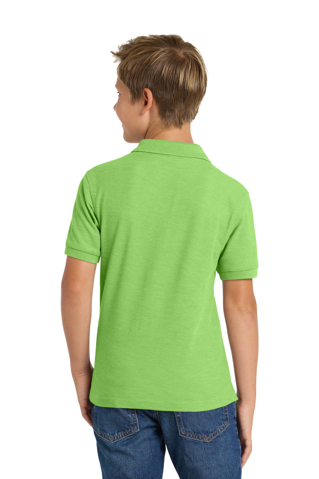 Port Authority Youth Silk Touch Polo. Y500 - Lime - back