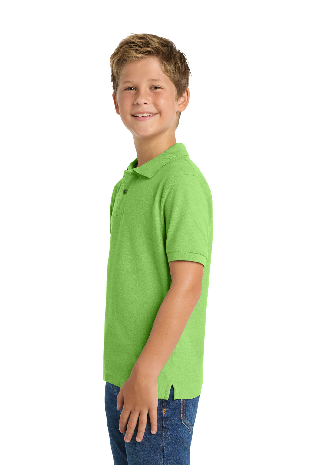Port Authority Youth Silk Touch Polo. Y500 - Lime - side