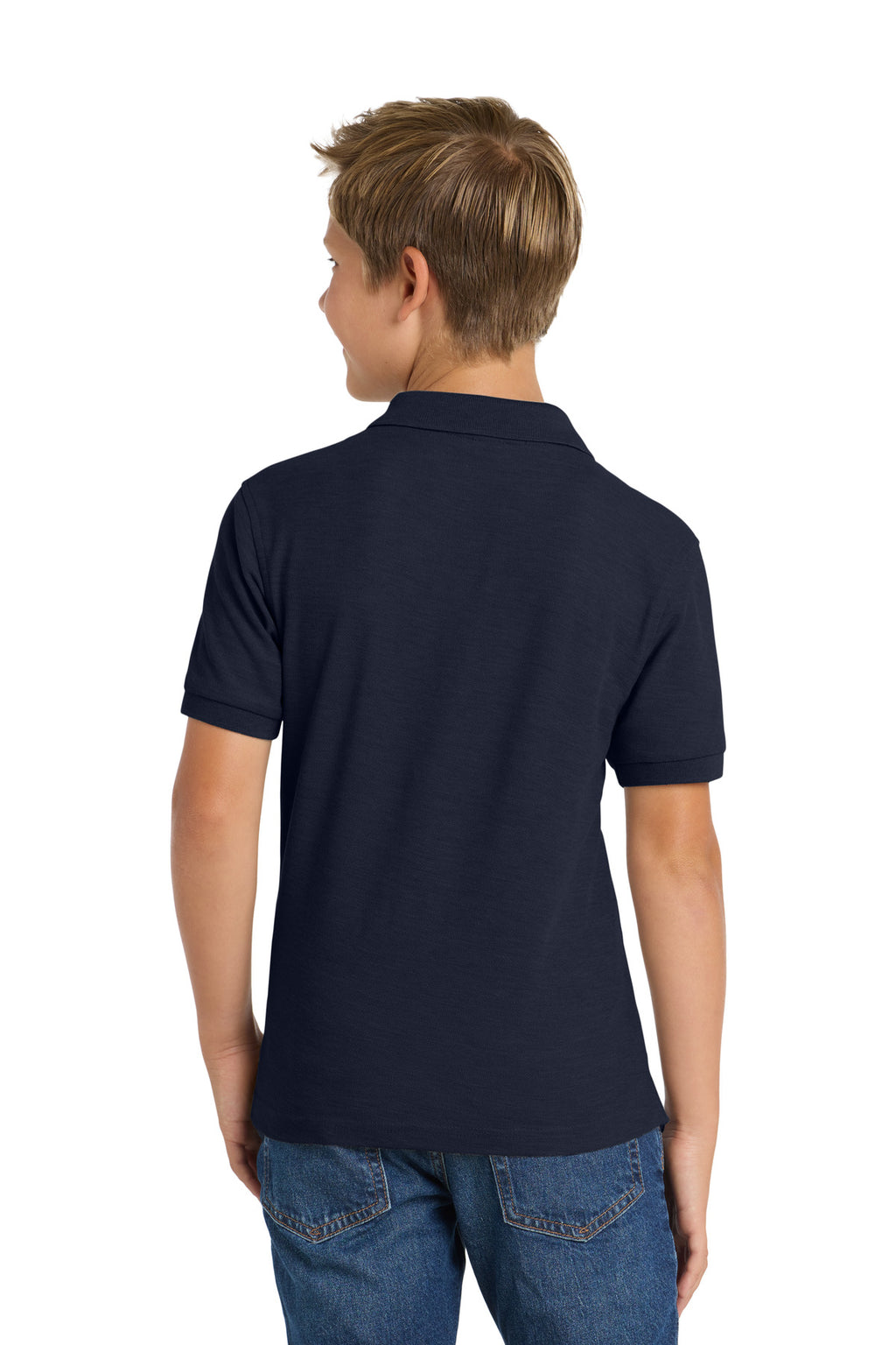 Port Authority Youth Silk Touch Polo. Y500 - Navy - back