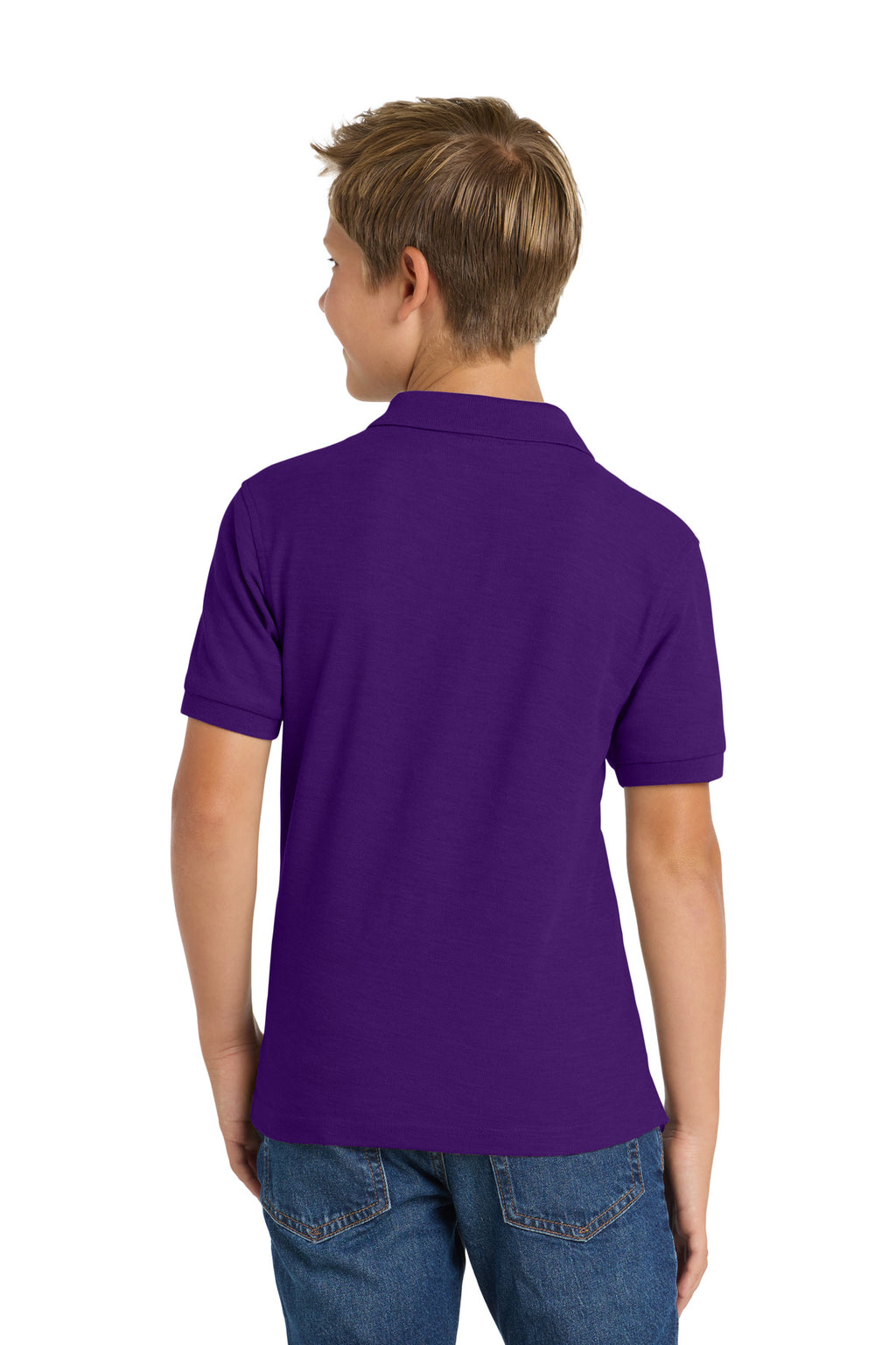 Port Authority Youth Silk Touch Polo. Y500 - Purple - back