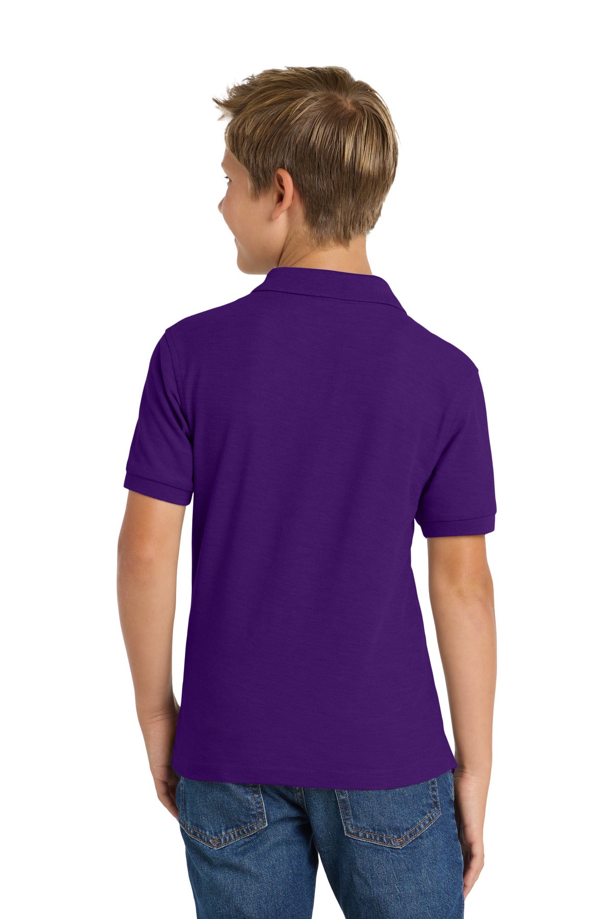 Port Authority Youth Silk Touch Polo. Y500 - Purple - back