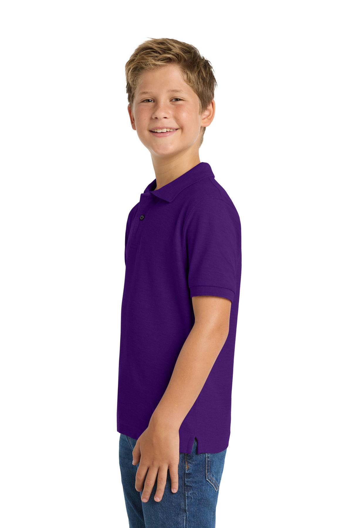 Port Authority Youth Silk Touch Polo. Y500 - Purple - side