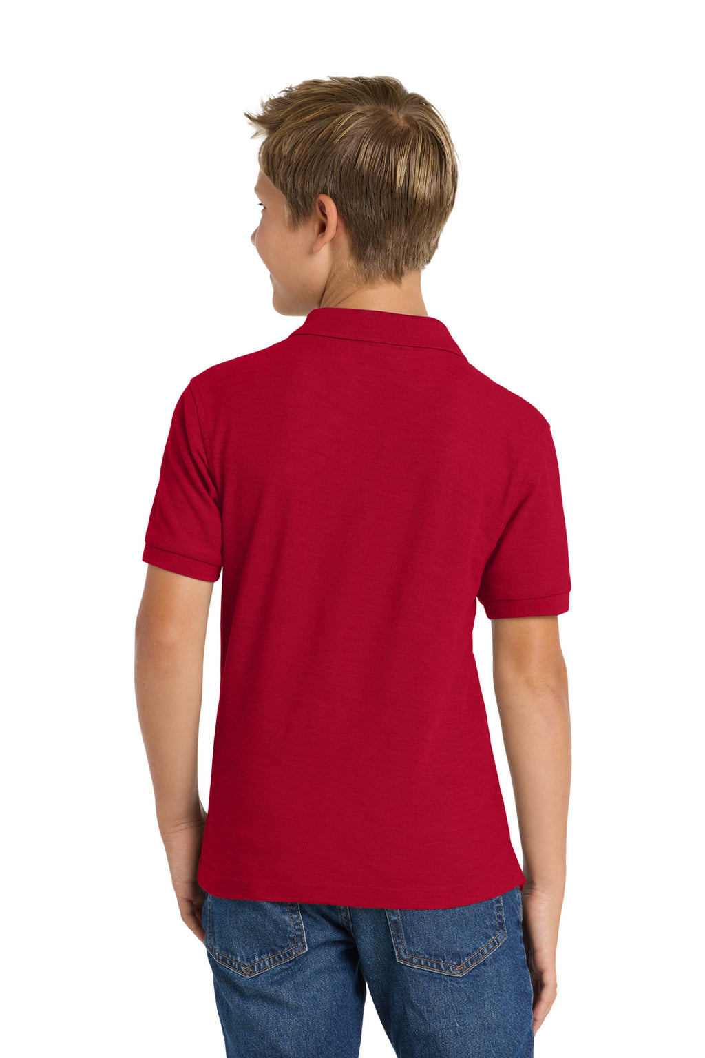 Port Authority Youth Silk Touch Polo. Y500 - Red - back