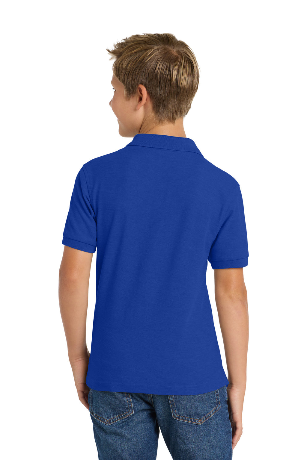 Port Authority Youth Silk Touch Polo. Y500 - Royal - back