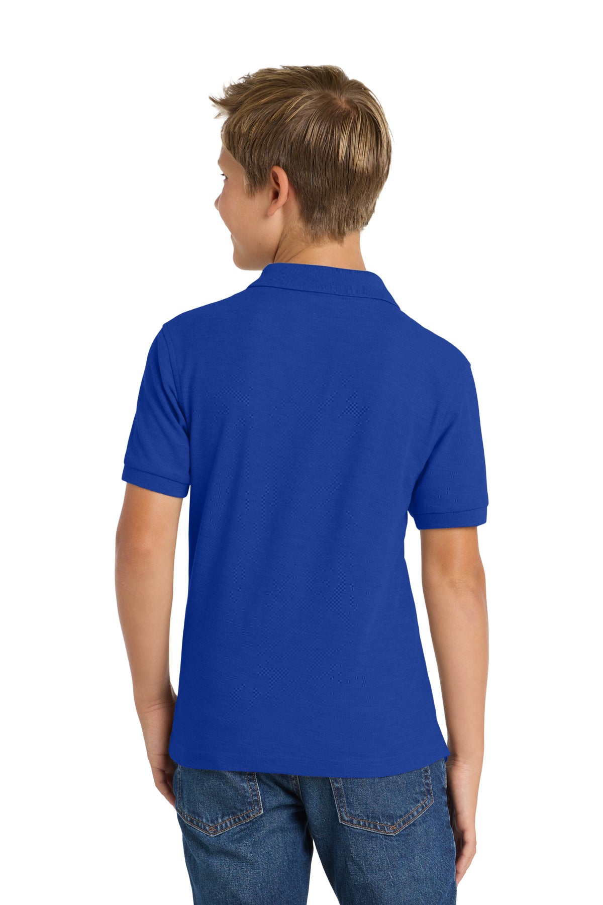 Port Authority Youth Silk Touch Polo. Y500 - Royal - back