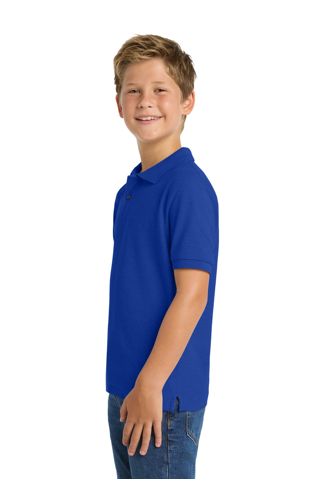 Port Authority Youth Silk Touch Polo. Y500 - Royal - side