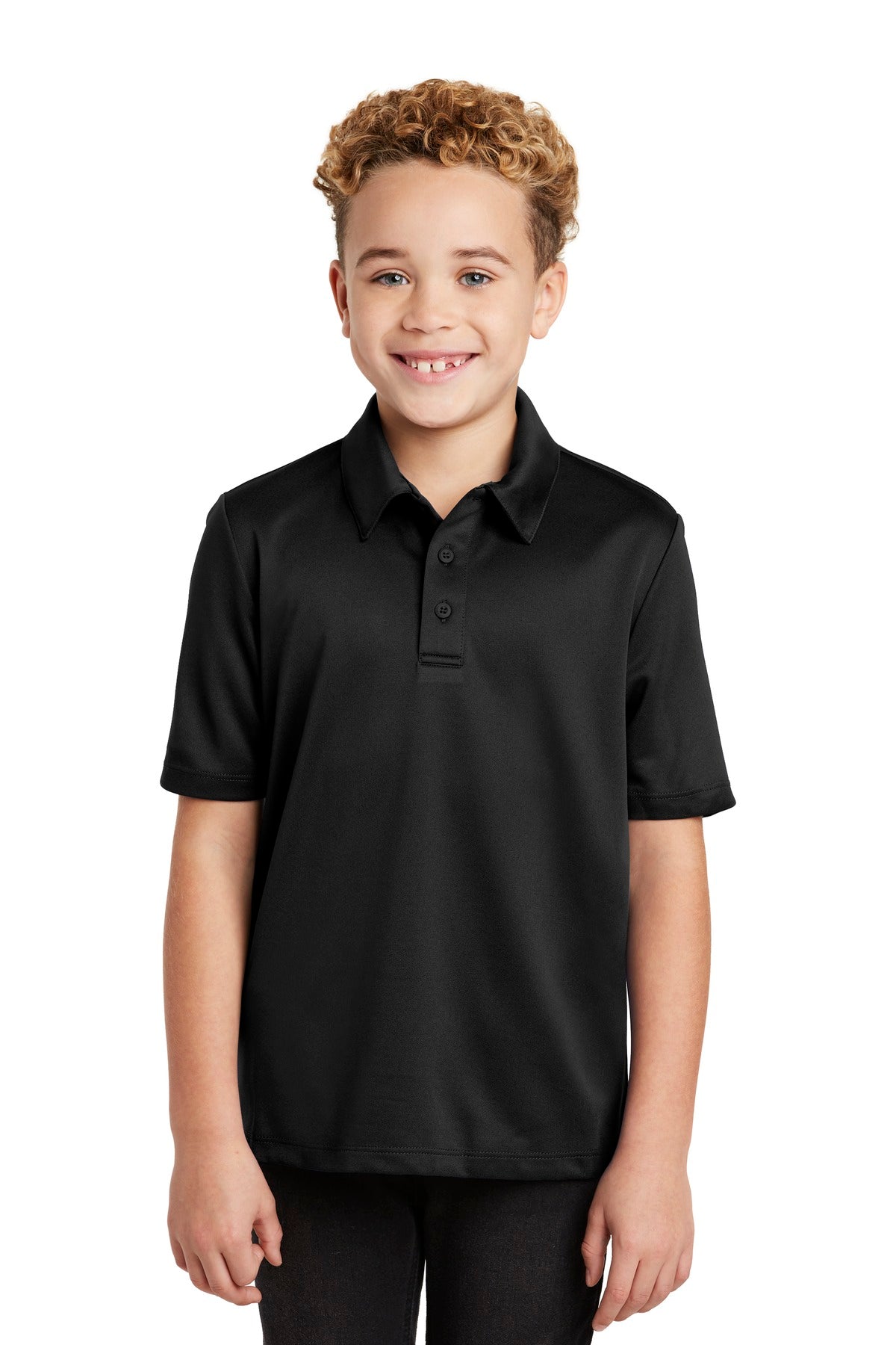 Port Authority Youth Silk Touch Performance Polo. Y540 - Black - front