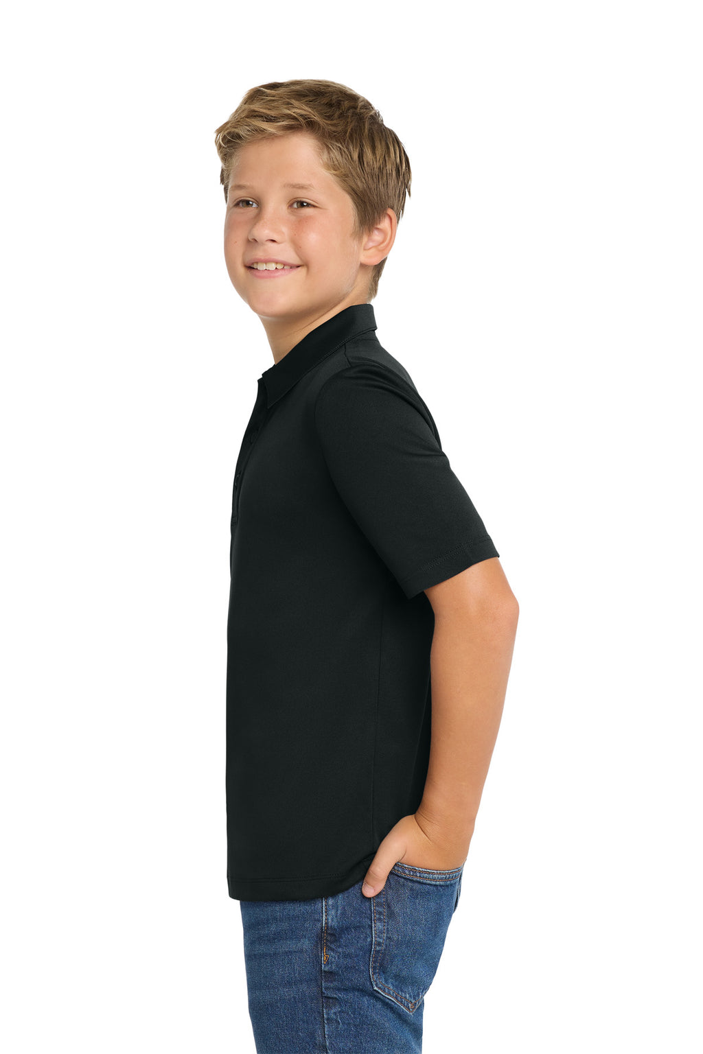 Port Authority Youth Silk Touch Performance Polo. Y540 - Black - side