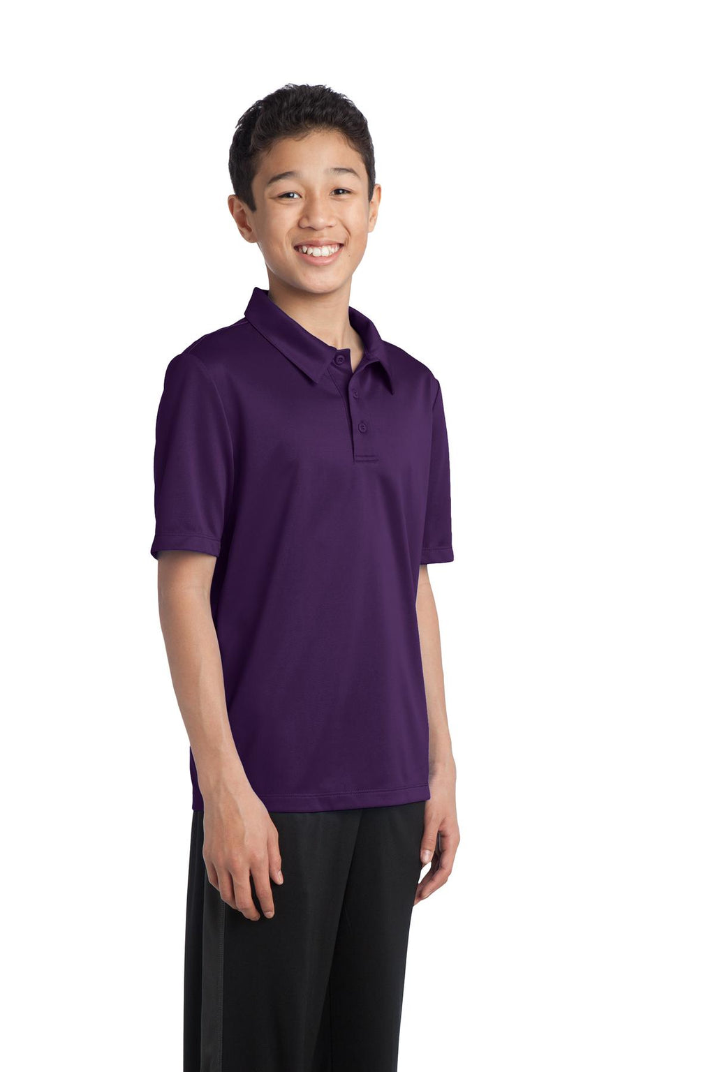 Port Authority Youth Silk Touch Performance Polo. Y540 - Bright Purple - three_q