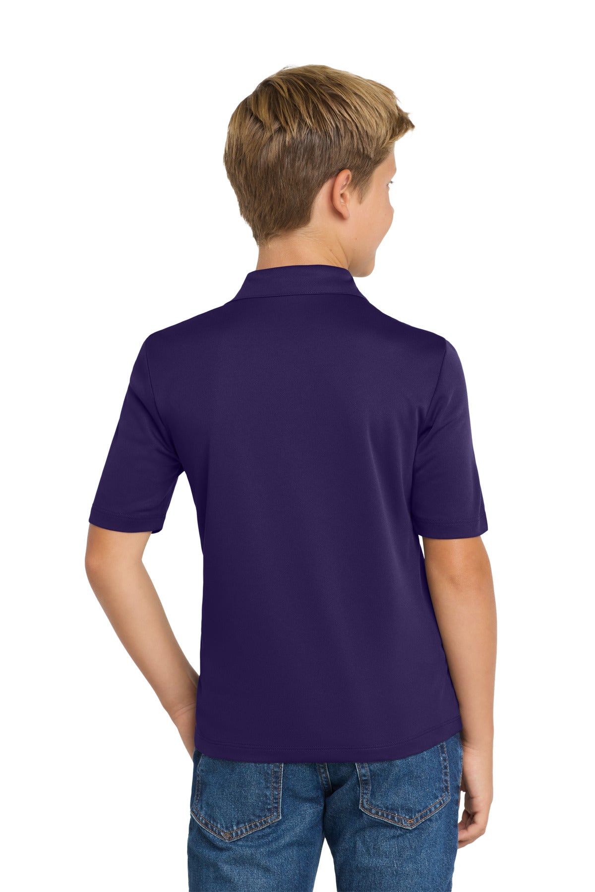 Port Authority Youth Silk Touch Performance Polo. Y540 - Bright Purple - back