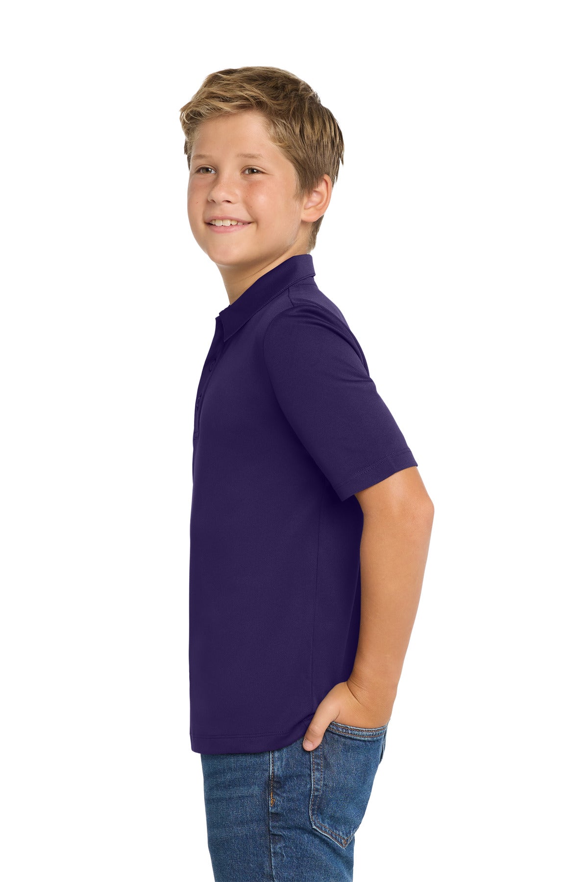 Port Authority Youth Silk Touch Performance Polo. Y540 - Bright Purple - side