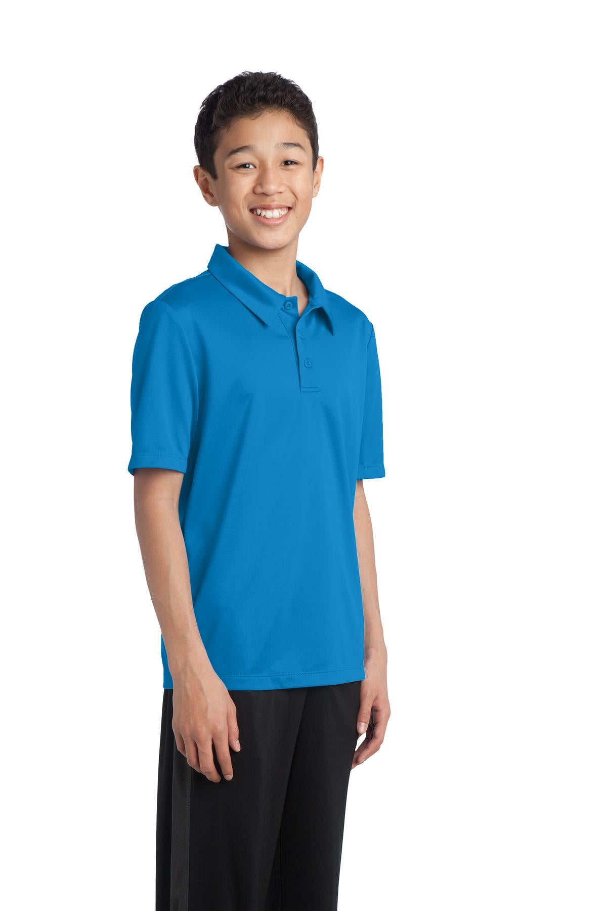 Port Authority Youth Silk Touch Performance Polo. Y540 - Brilliant Blue - three_q