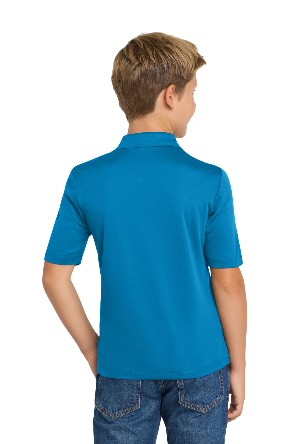 Port Authority Youth Silk Touch Performance Polo. Y540 - Brilliant Blue - back