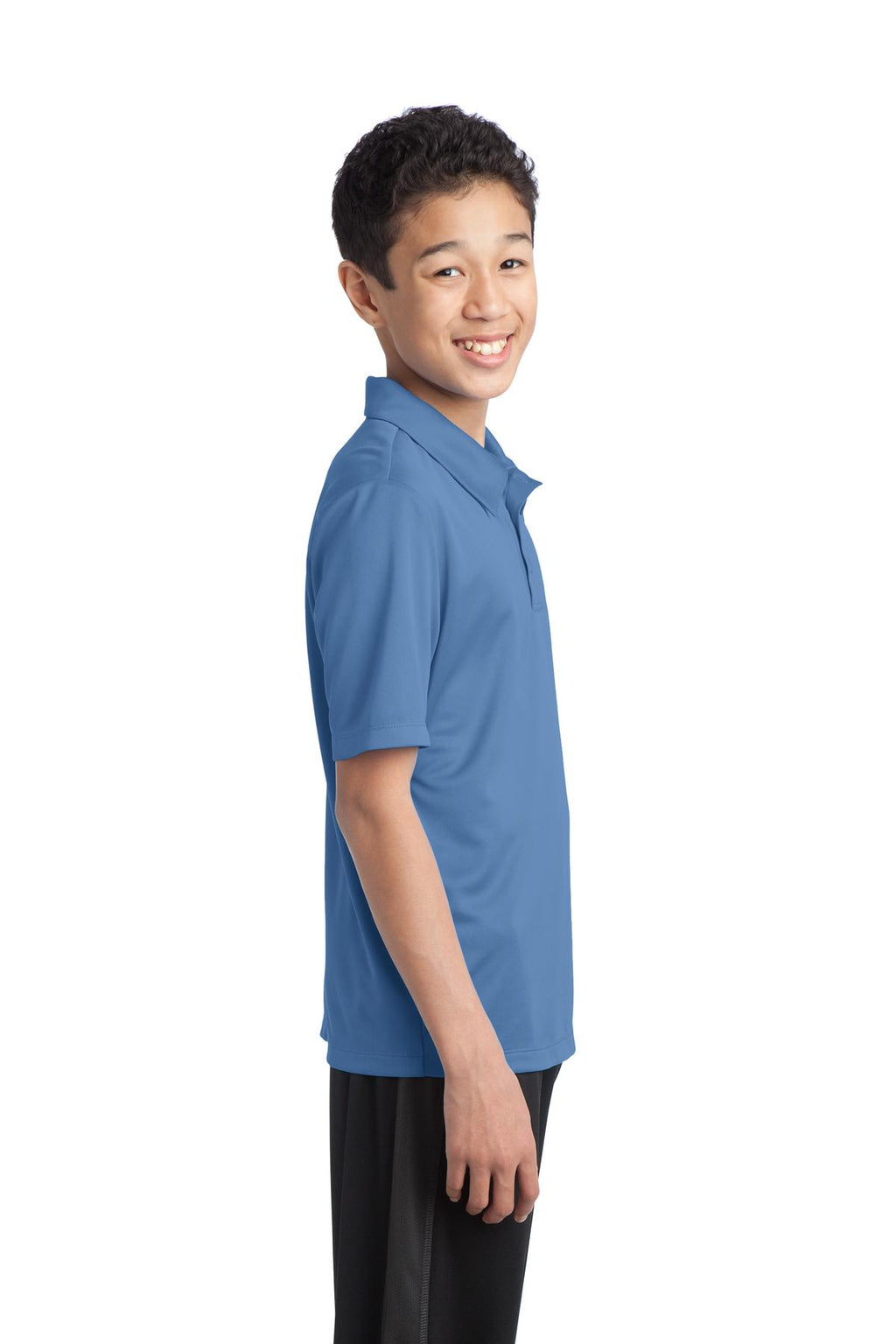 Port Authority Youth Silk Touch Performance Polo. Y540 - Carolina Blue - side