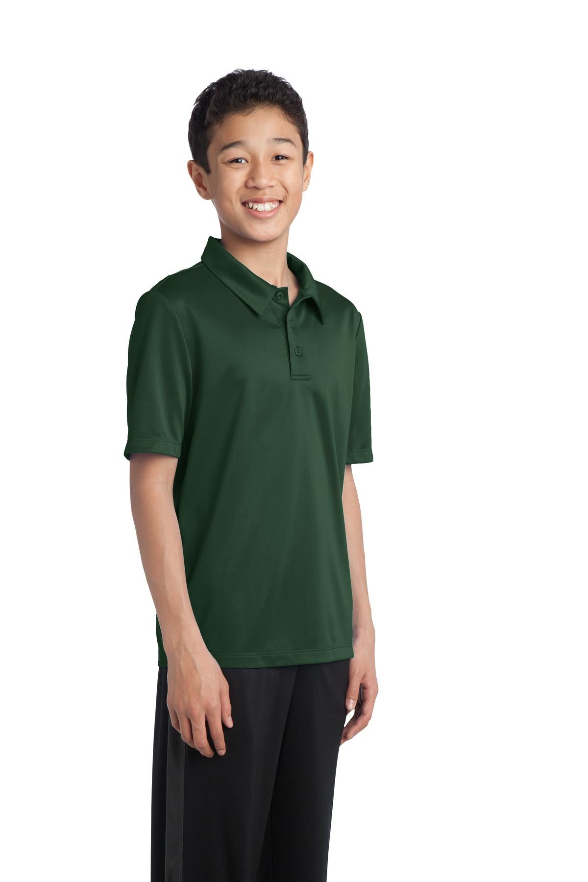 Port Authority Youth Silk Touch Performance Polo. Y540 - Dark Green - three_q