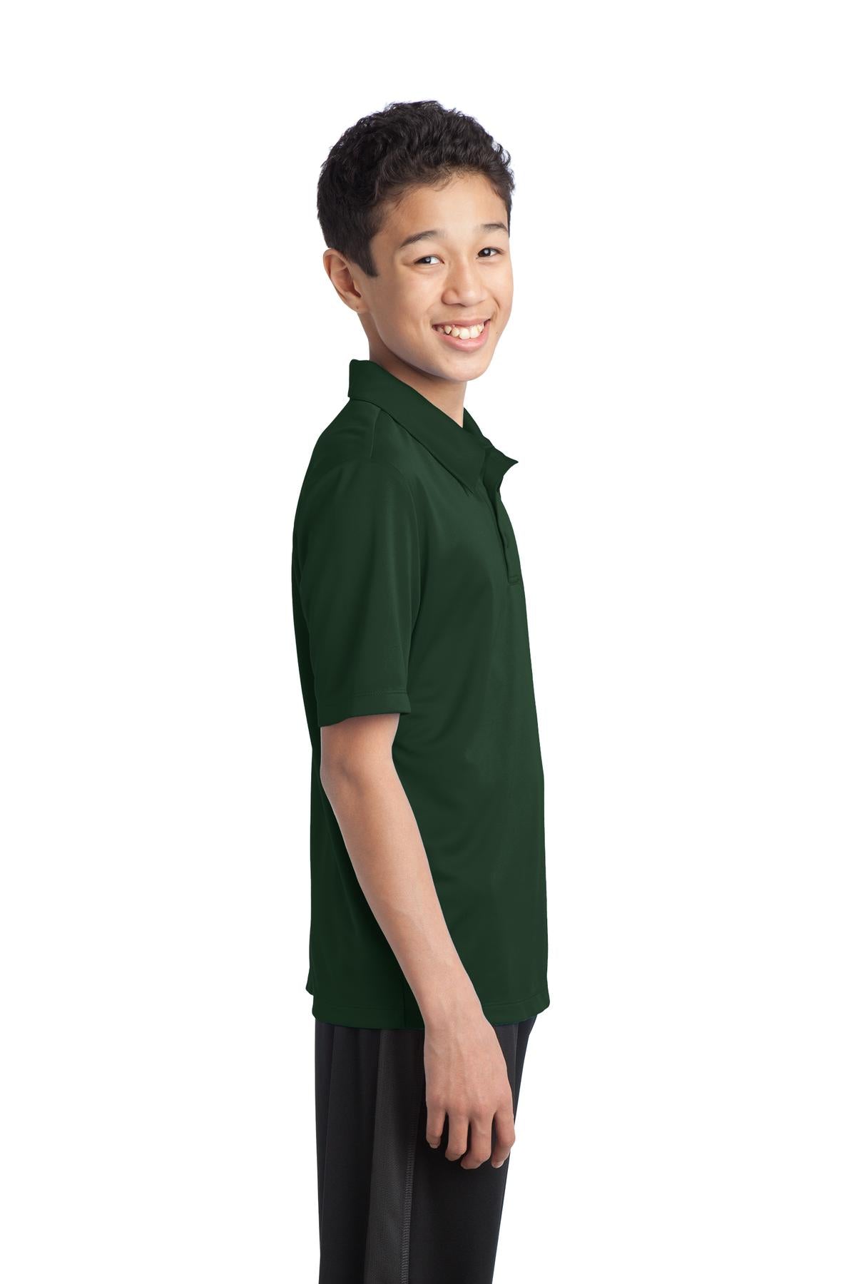 Port Authority Youth Silk Touch Performance Polo. Y540 - Dark Green - side