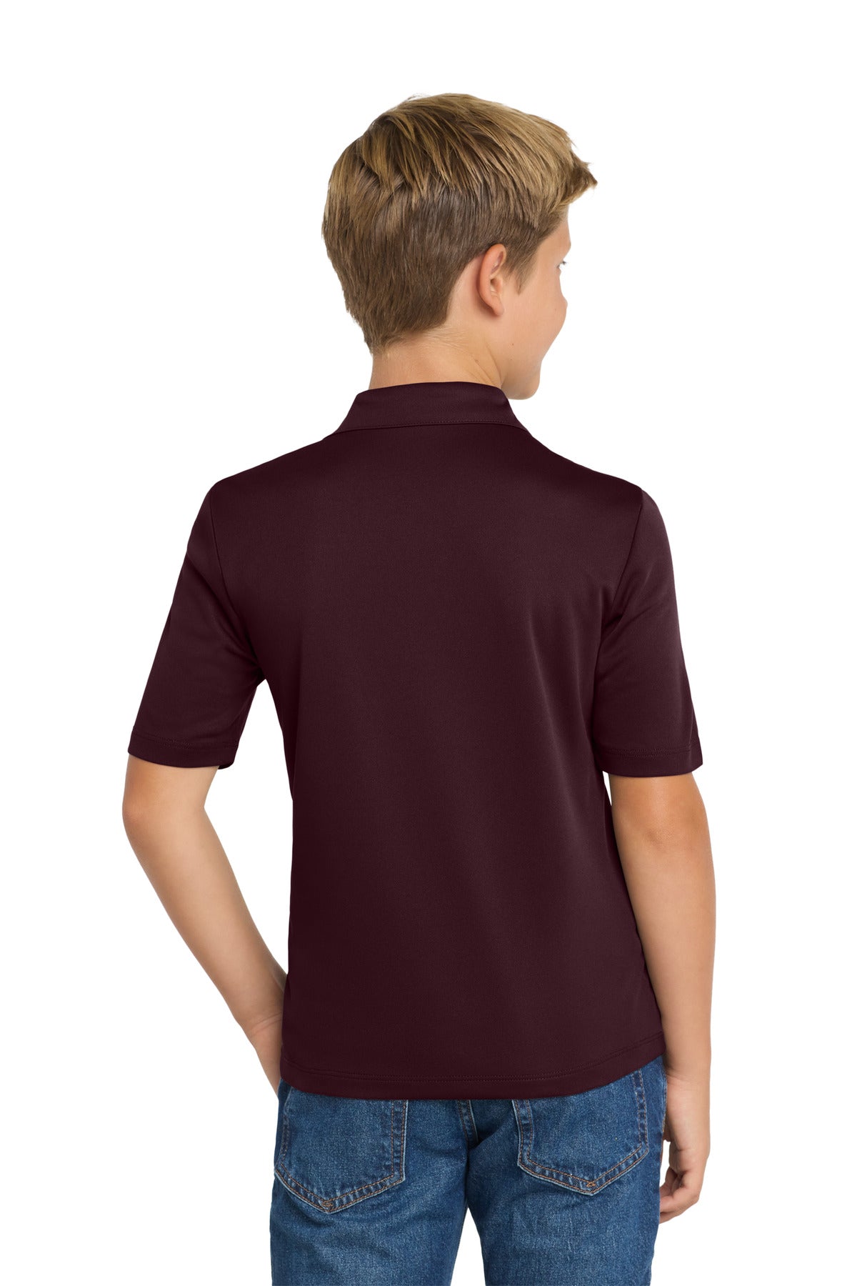 Port Authority Youth Silk Touch Performance Polo. Y540 - Maroon - back