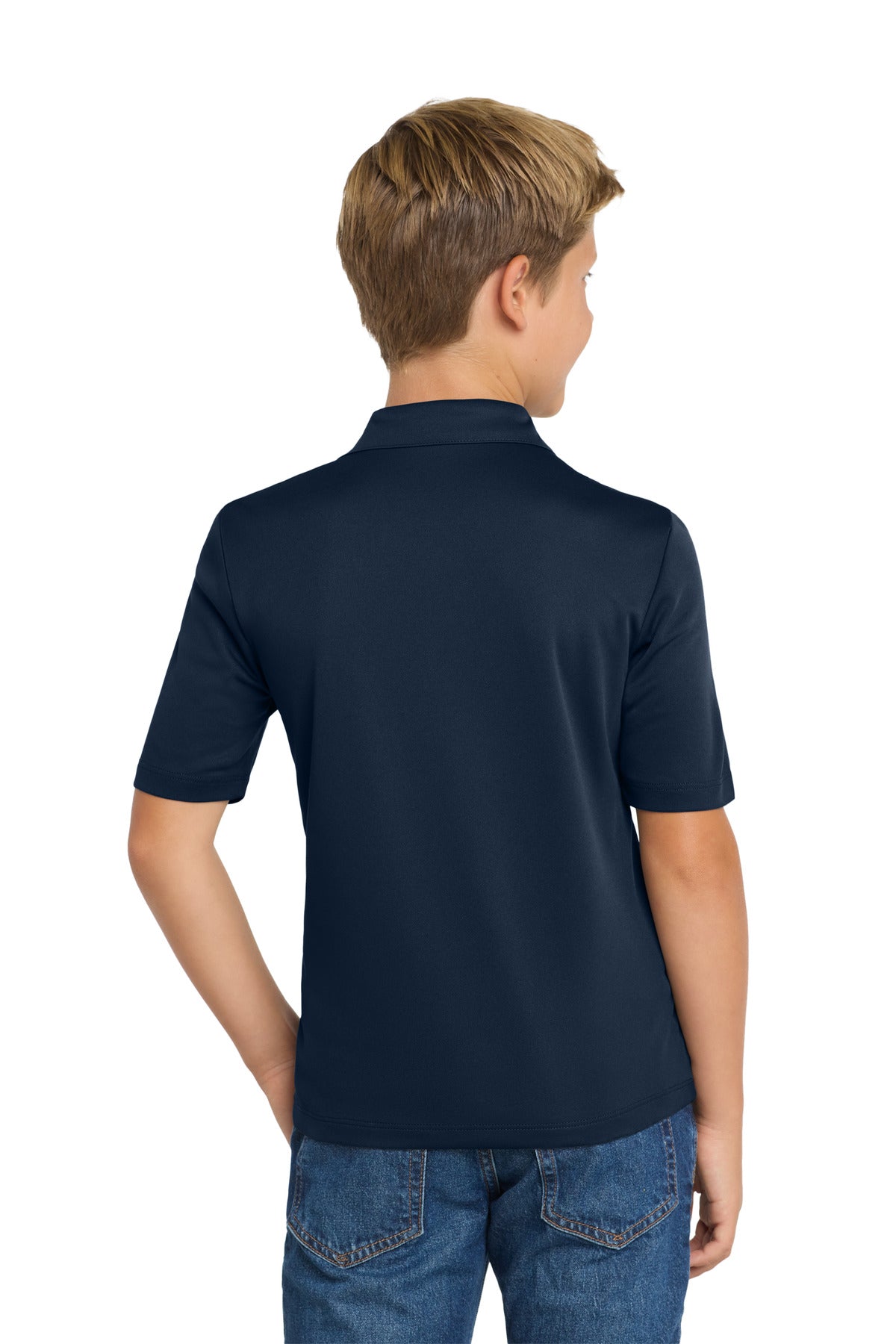 Port Authority Youth Silk Touch Performance Polo. Y540 - Navy - back