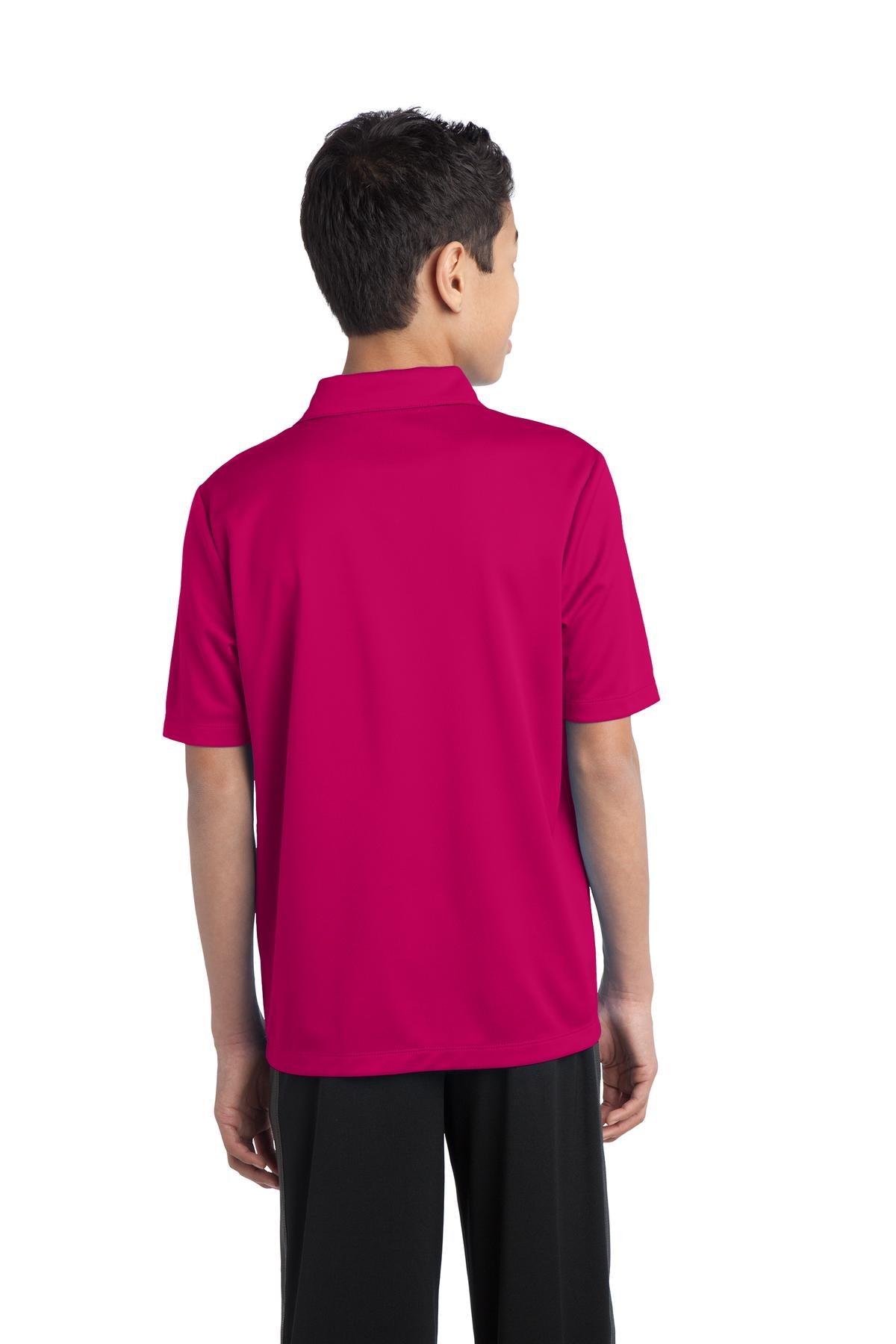 Port Authority Youth Silk Touch Performance Polo. Y540 - Pink Raspberry - back