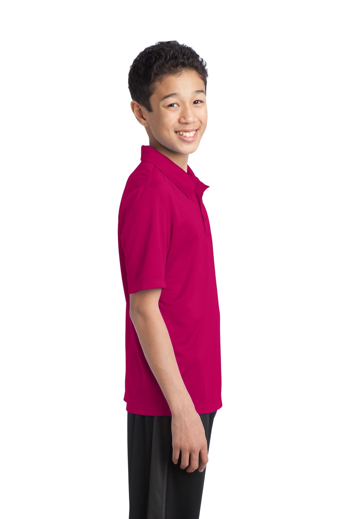 Port Authority Youth Silk Touch Performance Polo. Y540 - Pink Raspberry - side