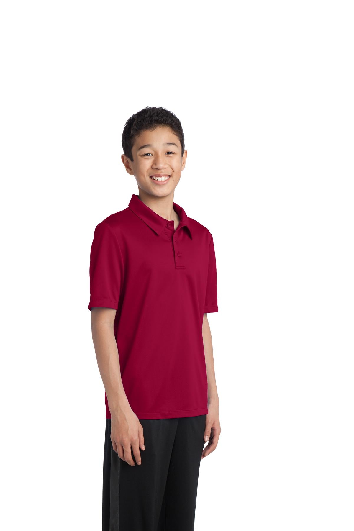 Port Authority Youth Silk Touch Performance Polo. Y540 - Red - three_q
