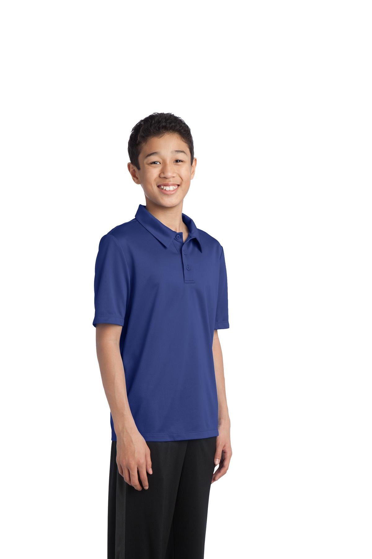 Port Authority Youth Silk Touch Performance Polo. Y540 - Royal - three_q