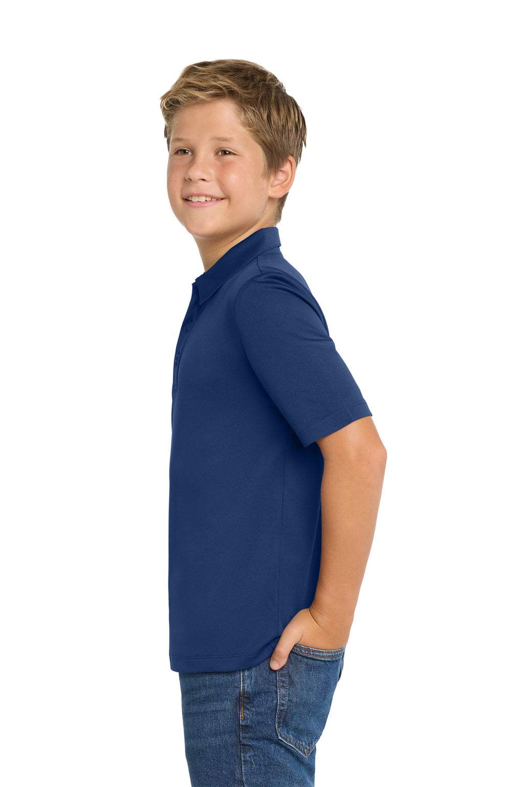 Port Authority Youth Silk Touch Performance Polo. Y540 - Royal - side