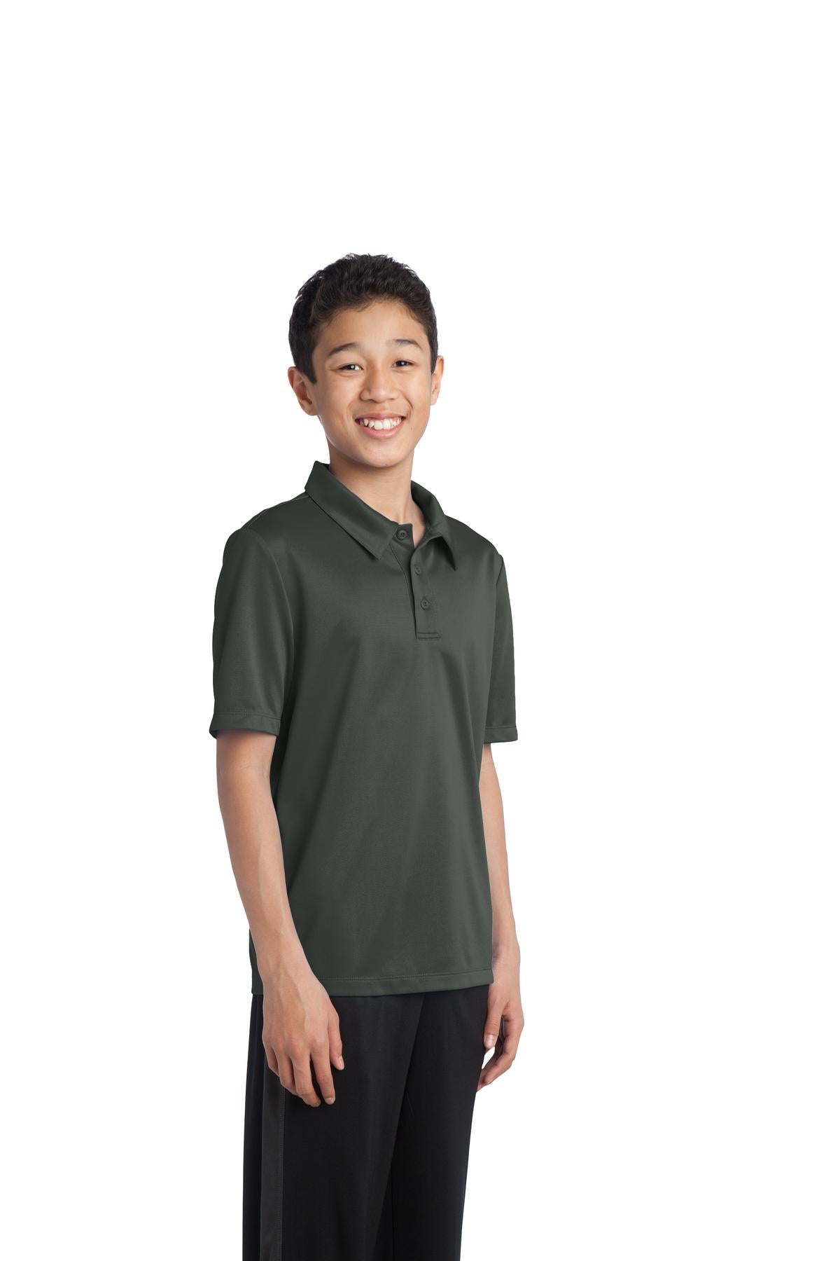 Port Authority Youth Silk Touch Performance Polo. Y540 - Steel Grey - three_q