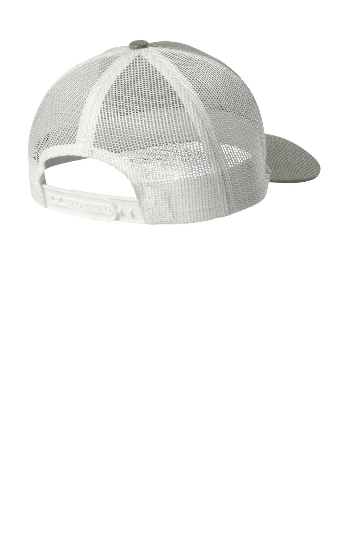 Port Authority Youth Snapback Trucker Cap YC402 - Heather Grey/ White - back
