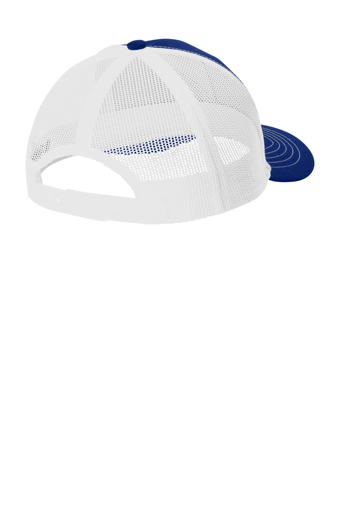 Port Authority Youth Snapback Trucker Cap YC402 - Patriot Blue/ White - back