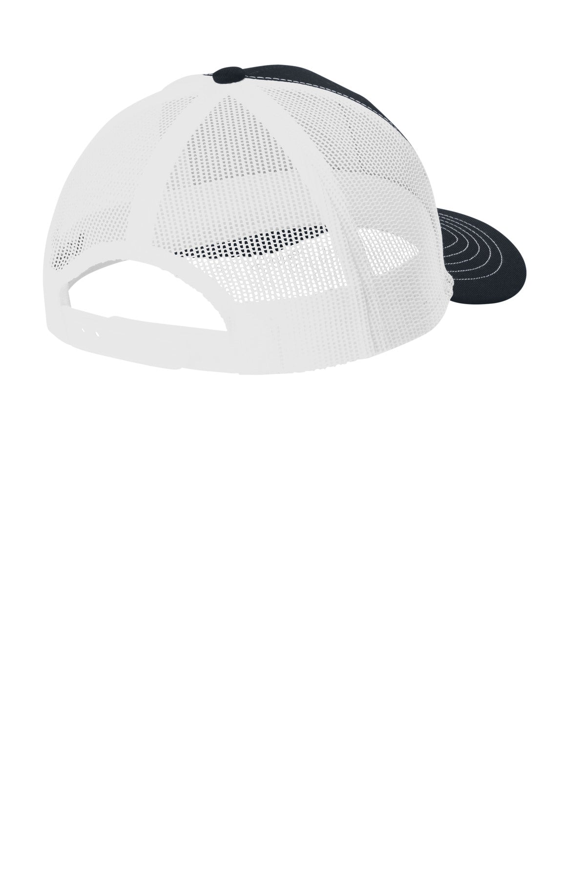 Port Authority Youth Snapback Trucker Cap YC402 - Rich Navy/ White - back