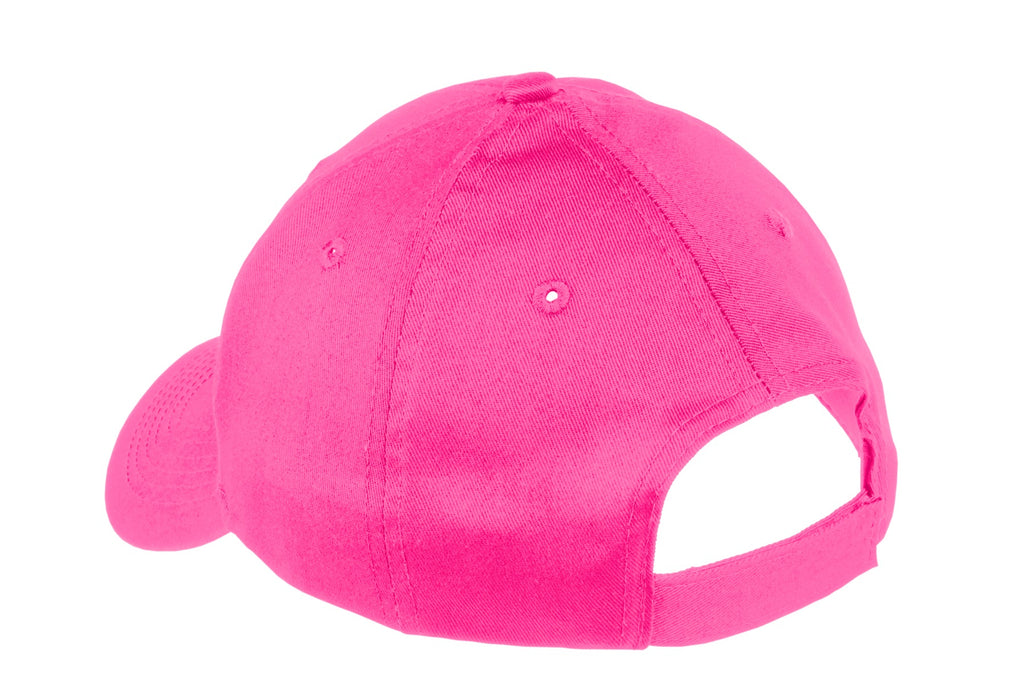 Port Authority Youth Six-Panel Twill Cap. YCP80 - Neon Pink - back