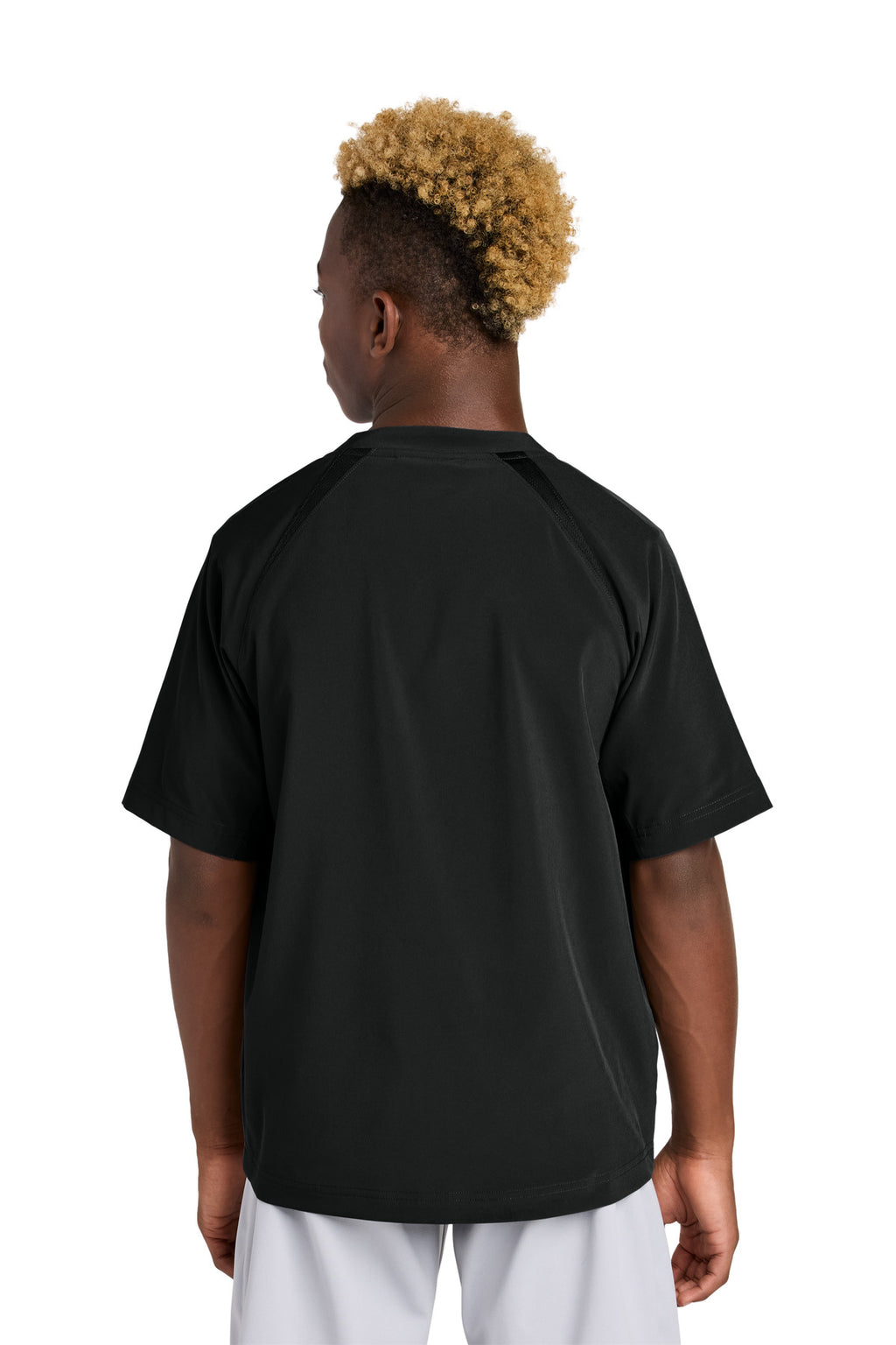 Sport-Tek Youth Repeat 1/2-Zip Short Sleeve Jacket YJST489 - Black - back