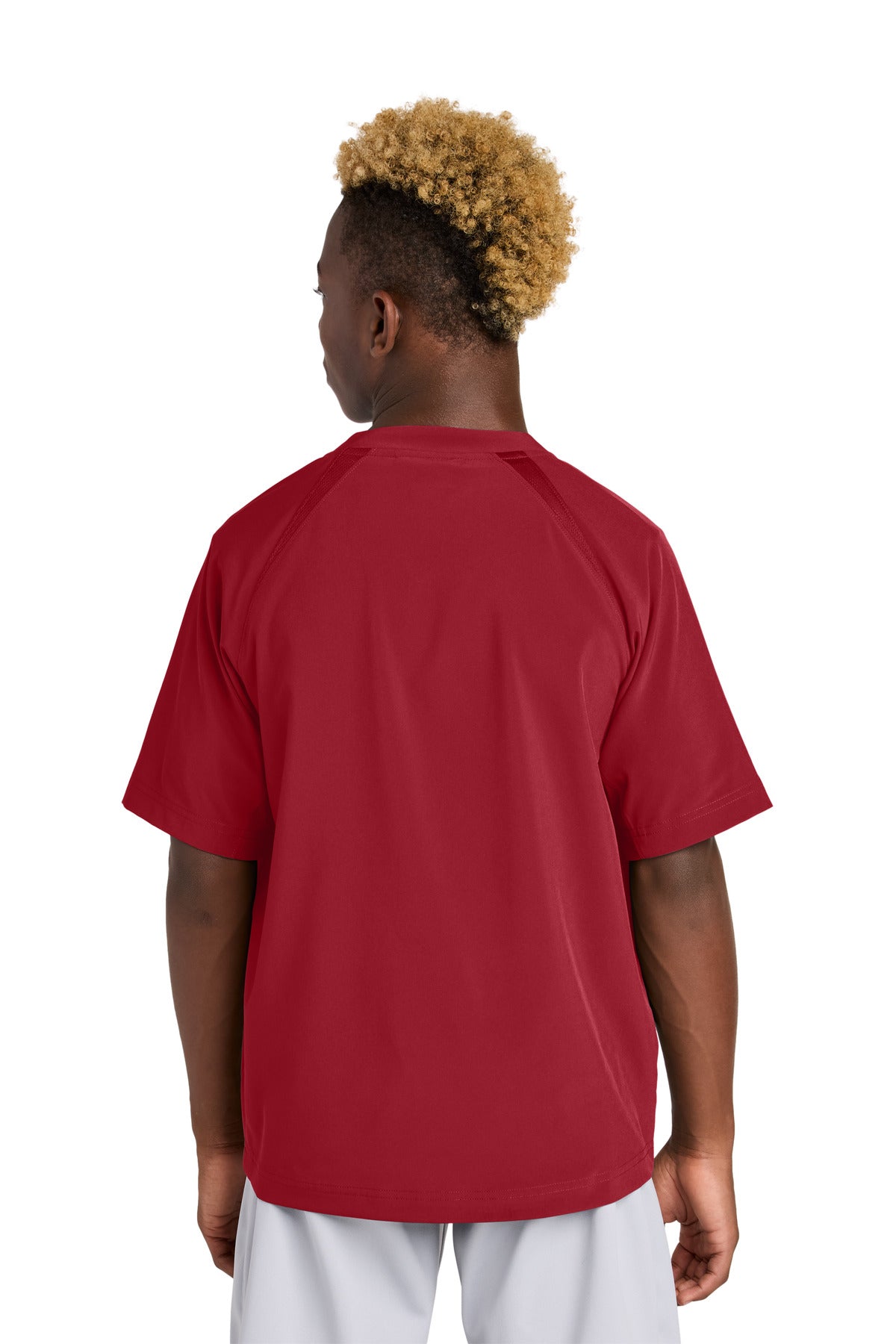 Sport-Tek Youth Repeat 1/2-Zip Short Sleeve Jacket YJST489 - Deep Red - back