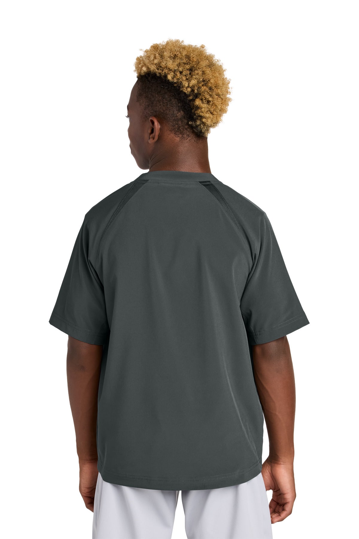 Sport-Tek Youth Repeat 1/2-Zip Short Sleeve Jacket YJST489 - Iron Grey - back