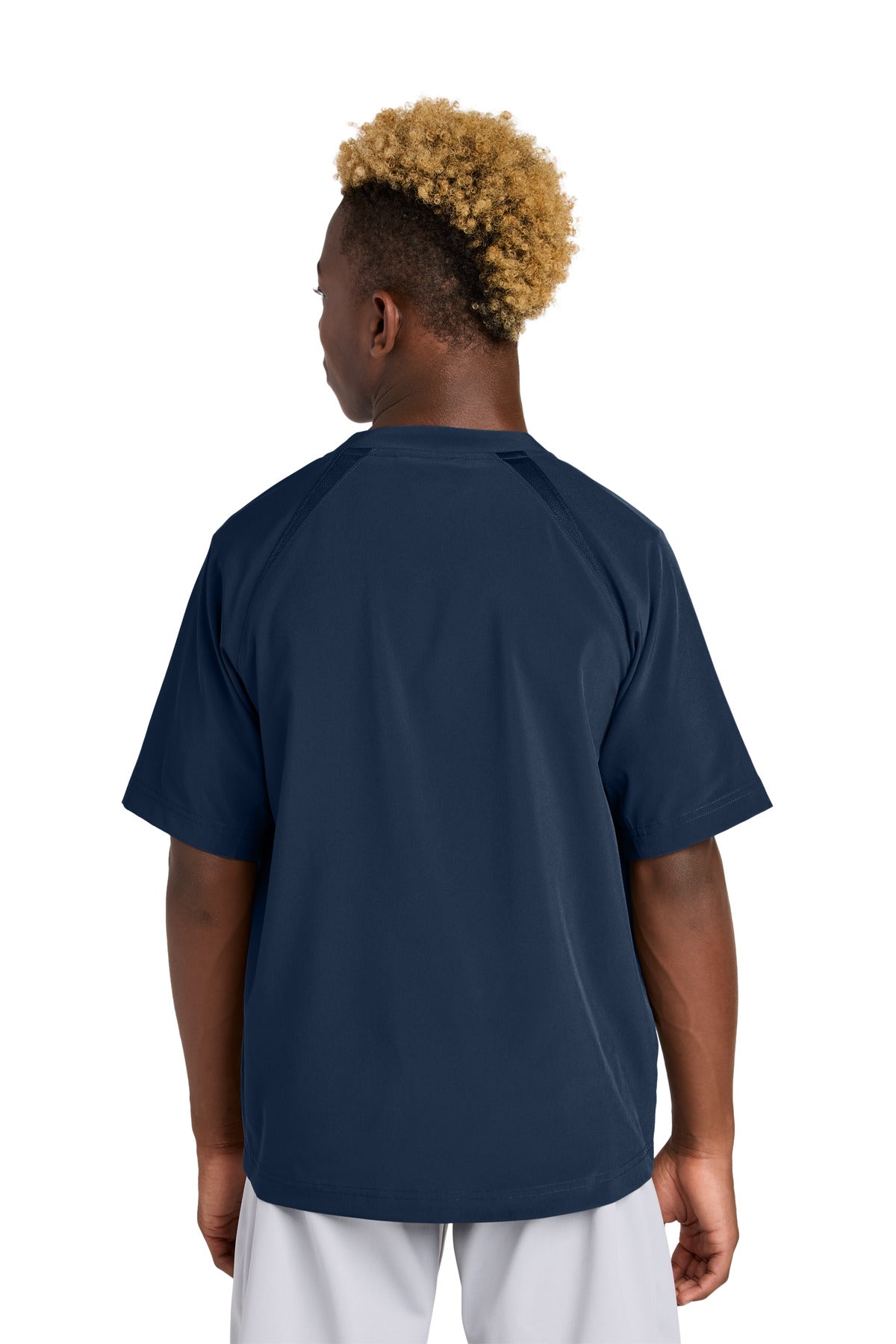 Sport-Tek Youth Repeat 1/2-Zip Short Sleeve Jacket YJST489 - True Navy - back