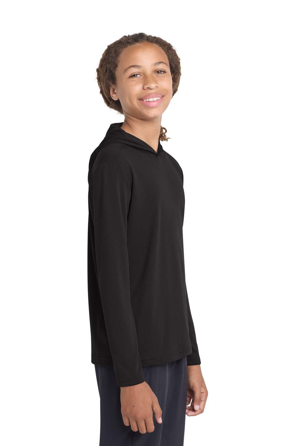Sport-Tek Youth PosiCharge Competitor Hooded Pullover. YST358 - Black - front