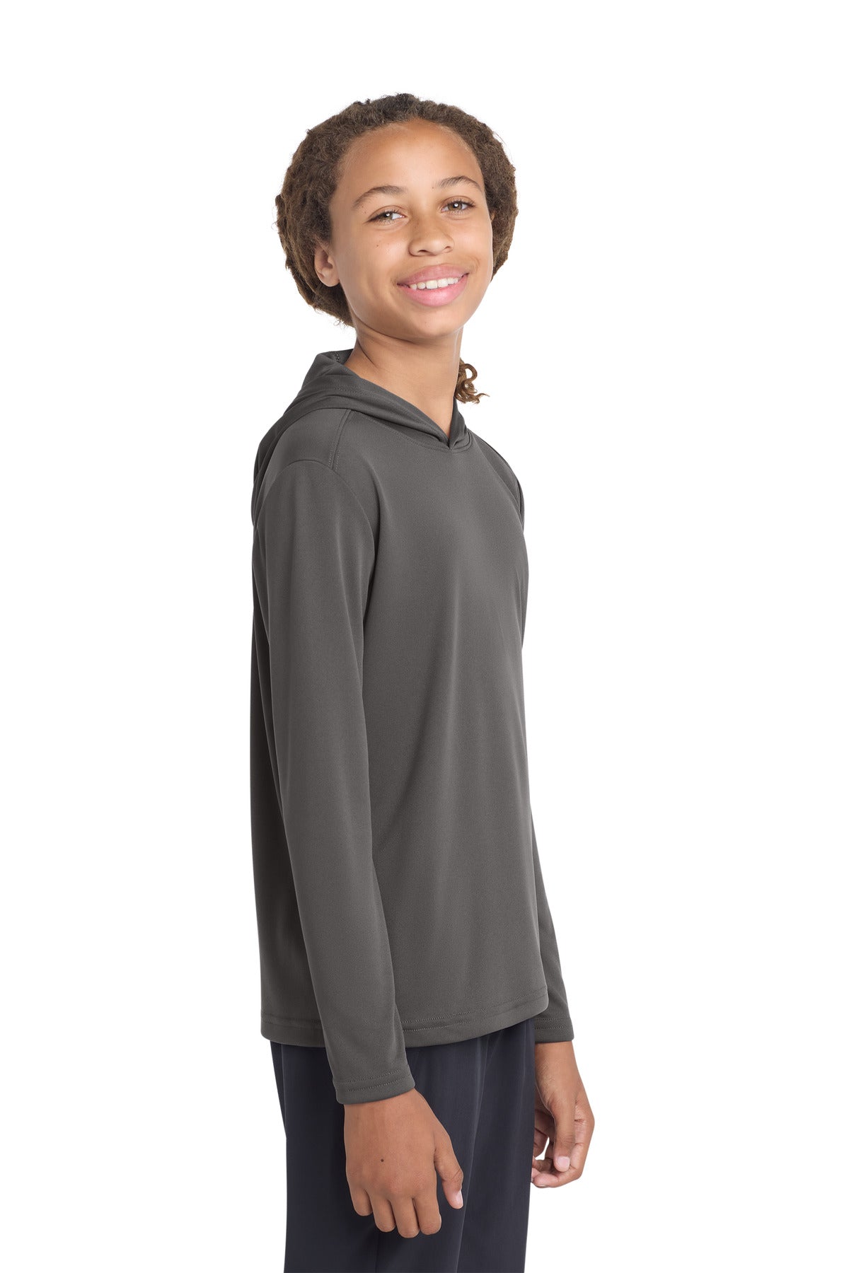 Sport-Tek Youth PosiCharge Competitor Hooded Pullover. YST358 - Iron Grey - front