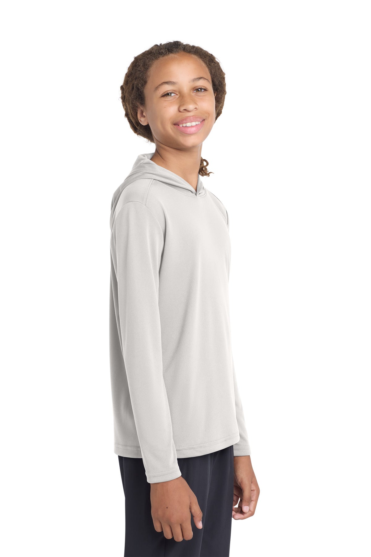 Sport-Tek Youth PosiCharge Competitor Hooded Pullover. YST358 - Silver - front