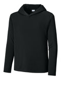 Sport-Tek Youth Posi-UV Pro Long Sleeve Hoodie YST420LSH - Black - front
