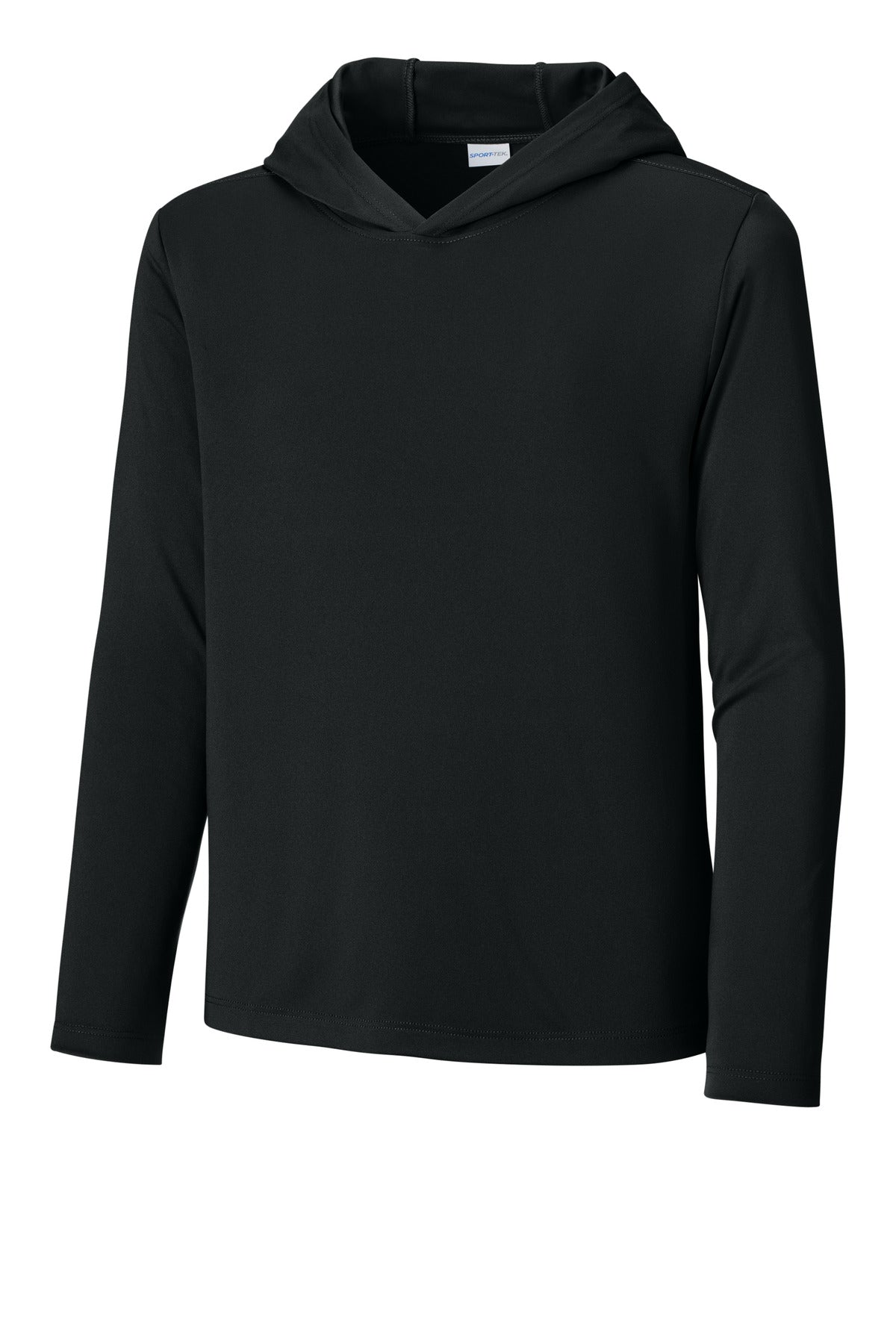 Sport-Tek Youth Posi-UV Pro Long Sleeve Hoodie YST420LSH - Black - front
