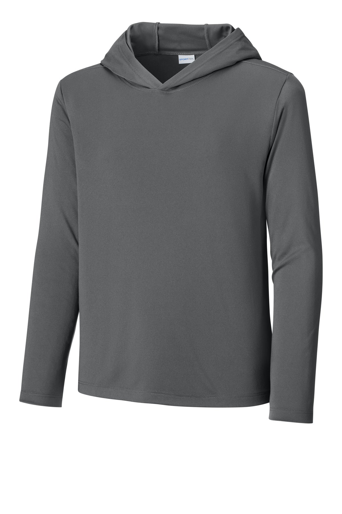 Sport-Tek Youth Posi-UV Pro Long Sleeve Hoodie YST420LSH - Dark Smoke Grey - front