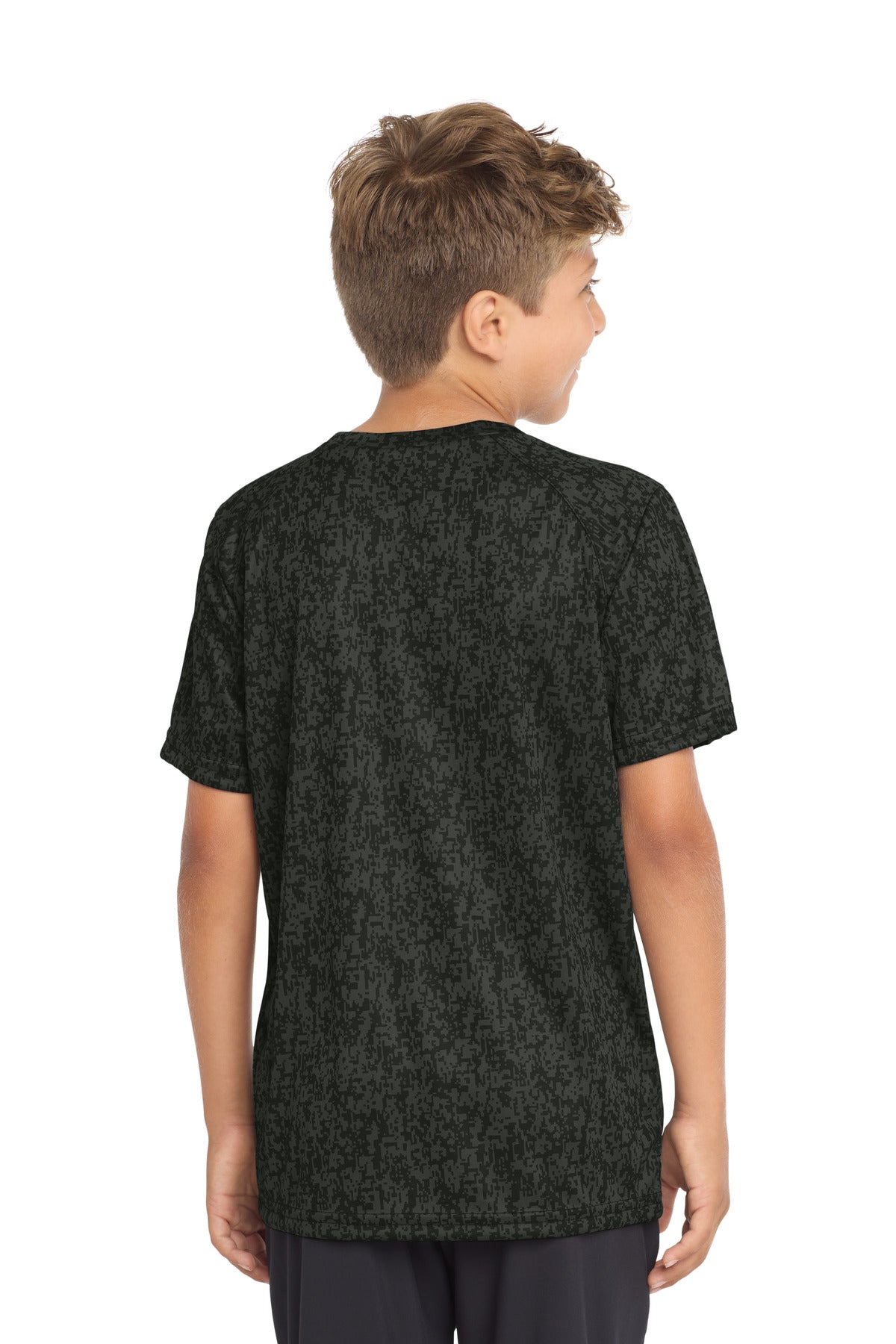 Sport-Tek Youth Digi Camo Tee. YST460 - Black - back